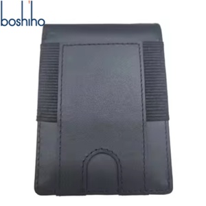 Boshiho Slim Minimalist Genuine Leather Card Case PU <b>RFID</b> <b>Blocking</b> <b>Wallet</b> with Customized Logo Pattern Automatic Pop-Up Feature - Product Image 1