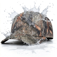 Casquettes de golf imperméables en PVC avec logo personnalisé découpé au laser, perforées, 5 panneaux, camouflage de chasse en forêt, résistantes à l'eau