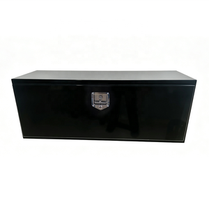 Caja de Herramientas de Acero Negra 113*35*50 cm Rectangular con Cierre de Pestillo, Almacenamiento para Garaje con Pestillos - Product Image 3