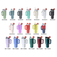 Taza de Viaje de Acero Inoxidable de Doble Pared con Logotipo Personalizado H2.0 de 40 oz y 30 oz, Vaso Térmico de 40 oz con Asa y Pajita