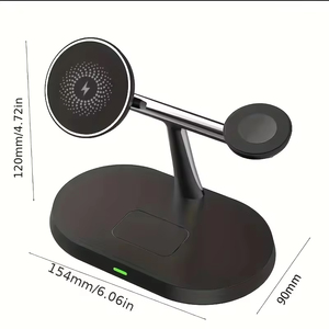 Base de Carga Inalámbrica 3 <span class=keywords><strong>en</strong></span> 1 para Teléfono, Carga Inalámbrica Rápida para <span class=keywords><strong>Apple</strong></span> Watch/iPhone 15/Air Pods, Estación de Carga - Product Image 2