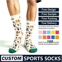 Chaussettes personnalisables en coton jacquard tricoté, antibactériennes, avec logo amusant sur le dessous, pour sport et usage quotidien