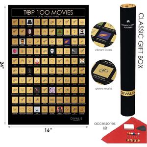 Póster Rasca y Gana de Películas, Fácil de Enmarcar, Lista de los Mejores Películas para Ver, Póster de Cine para Raspar, Desafío de Películas Imprescindibles - Product Image 3