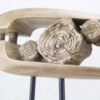 Sculpture abstraite en résine à effet bois, ornement avec base en marbre et métal, statue de table Art Déco, décoration intérieure pour la maison et l'hôtel
