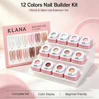 KLANA Gel de construction multifonction nude, gel à ongles marque privée disponible, ensemble de gel à ongles anti-casse pour extension 15g 30g 60g