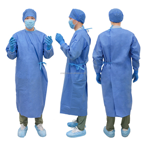 Blouses chirurgicales jetables bleues ordinaires certifiées CE pour les médecins ambulatoires et les salles d'opération hospitalières robes d'isolation pp - Product Image 1