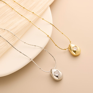 สร้อยคอจี้รูปหยดน้ำ ทำจากสแตนเลสคุณภาพสูง ไม่หมองคล้ำ - Product Image 1