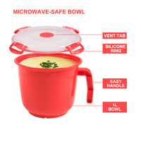 Bols à soupe en plastique personnalisables pour micro-ondes, tasses à fond rond avec poignée, ensemble de bols et tasses à soupe