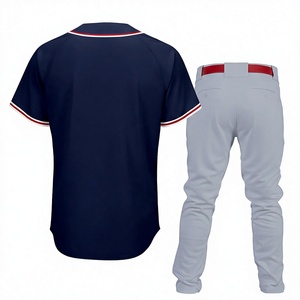 Uniforme de Béisbol Personalizado LONG MISSION INDUSTRY para Hombre, Jersey Azul Marino, Pantalones Grises, 100% Poliéster Transpirable, Detección de Agujas, Adulto - Product Image 5