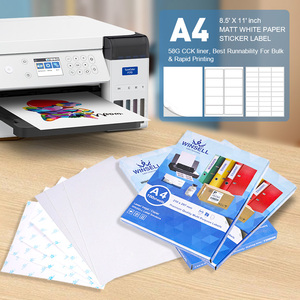 Blanco brillante PP PET 8,5 "x 11" Papel adhesivo de vinilo A4 Etiqueta de impresión adhesiva brillante impermeable para impresora de inyección de tinta - Product Image 2