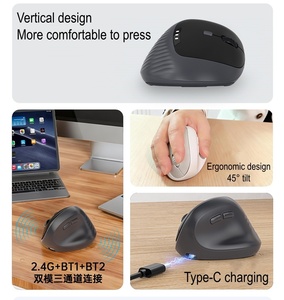 เมาส์ไร้สายแนวตั้งตามหลักสรีรศาสตร์เมาส์ออปติคอลแล็ปท็อปเดสก์ท็อปเมาส์ LED แบ็คไลท์แบบชาร์จไฟได้อุปกรณ์ต่อพ่วงคอมพิวเตอร์เมาส์ - Product Image 6