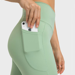 Pantalon de sport personnalisé de haute qualité à taille croisée en V, pantalon de fitness amincissant, legging de yoga taille haute rehausseur de fessiers pour <span class=keywords><strong>femme</strong></span> - Product Image 6