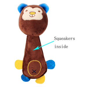 Yüksek kalite çiğnemek kahverengi sarı gıcırtılı peluş pembe köpek Pet oyuncak - Product Image 5