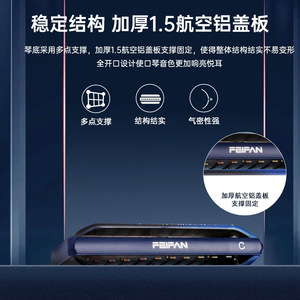 Armónica Blues Feifan F10 de 10 Orificios en Clave de Do, Cubierta de Aluminio Aeronáutico, Instrumento Profesional de Alto Rendimiento - Product Image 3