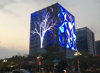 Pantalla LED Transparente de Malla P31 IP65 para Exteriores, Video Wall Publicitario con Soporte de Animación para Fachadas de Edificios