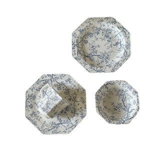 Ensemble de saladiers et de soucoupes en porcelaine bleue à fleurs de style américain de luxe pour les fêtes, marque TCANXIN - Product Image 6