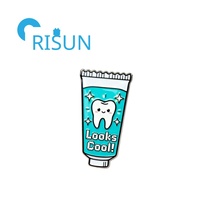 Broche en métal personnalisée en forme de tube de dentifrice pour dentiste, hygiéniste dentaire, émail, vente en gros