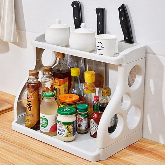 Large gray kitchen storage rack