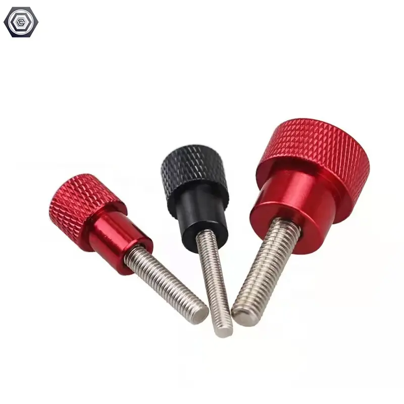 Color aluminum alloy high head knurled screw for computer case adjustment hand screw