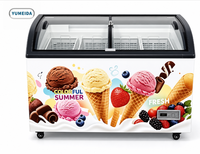 Congelador Exhibidor de Helados de Vidrio de Alta Calidad, Vitrina Comercial para Bebidas Frías, Ideal para Tiendas de Conveniencia y Hoteles