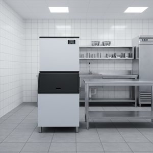 Máquina de Hielo en Cubos Comercial de 250kg-600kg con Compartimento de Evaporador Abierto, Fabricador de Hielo de Acero Inoxidable para Negocios, 110V-240V, Alta Producción - Product Image 3