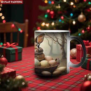 Frosted Black <b>Ceramic</b> Mug 11oz Heat Activated Color Changing <b>Cup</b> Daily Use - Product Image 2