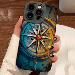 Funda de TPU de Alta Calidad a Prueba de Golpes con Patrón de Brújula y Tacto Suave para iPhone 17 16 Pro Max 14 13 12 11 - Product Image 5