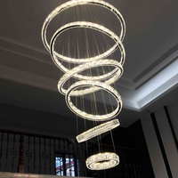 Lampe de lustre LED personnalisée escalier de luxe postmoderne salle d'exposition de villa 3000K plafonnier contemporain pour la maison restaurant suspendu