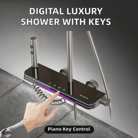 Ensemble de douche moderne avec affichage numérique, jet doux et couleurs commutables pour salle de bain de villa, robinet de baignoire