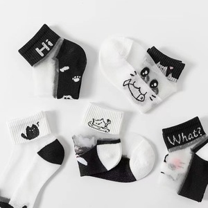 5 pares de calcetines transpirables de <span class=keywords><strong>cristal</strong></span> transparente de seda helada calcetines cortos dulces de gato de barco para calcetines Kawaii - Product Image 2