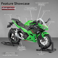 Nouvelle Moto Kawasaki 400 sous licence officielle, modèle miniature 1:9, avec fonction de pulvérisation, ouverture électrique, jouet en alliage, nouveauté high-tech en métal