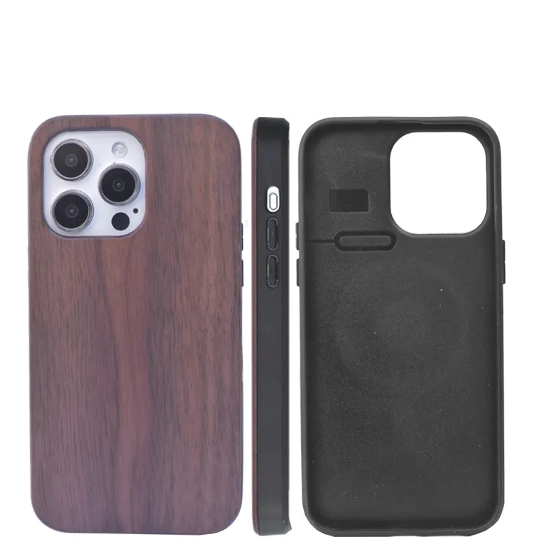 Luxury Walnut Wooden Mobile Cases Natural Wood Cell Phone Cover Wooden Bamboo Case For Iphone Accessories