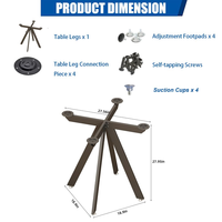 Style européen de 28 pouces compatible avec divers dessus de table Pieds de table intégrés en métal robuste Pieds de meubles de base de table