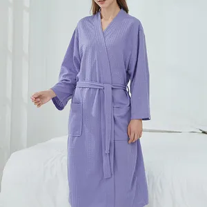 NANTEX – peignoir Long en coton gaufré pour femme, Kimono, Spa, hôtel, vente en gros