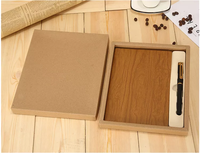 Bloc-notes en PU avec grain de bois, bloc-notes de qualité supérieure, avec logo d'affaires, papeterie de bureau, personnalisé