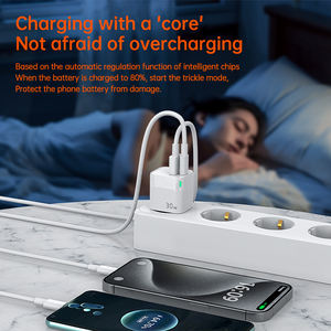 Chargeur mural super rapide 30W PD QC3.0 à deux ports Type-C pour téléphones mobiles et appareils, certifié Gan CE, garantie de 12 mois - Product Image 4