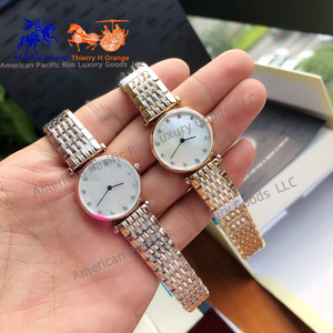 Relojes de Cuarzo Ultrafinos para Pareja de la Serie Longnes, con Esfera de Nácar Romana, Diamantes y Correa de Acero, Modelo Longinesing - Product Image 3