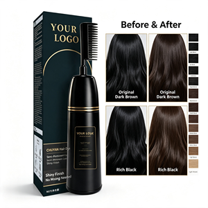 Crème colorante capillaire permanente à base d'extraits végétaux longue durée avec peigne applicateur facile, logo personnalisé, qualité professionnelle - Product Image 1