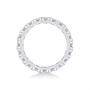 Luxuriöser Doppelreihiger Moissanit Eternity <span class=keywords><strong>Ring</strong></span> aus 925 Sterling Silber, Vollbesetzt, Stapelbar, Hochzeits- und Verlobungsring für Damen und Herren - Product Image 6