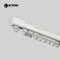 Rail de rideau rétractable en fer KYOK - Installation facile, rail antirouille, vente en gros