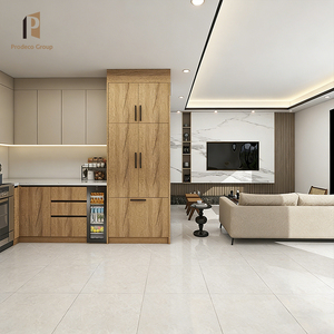 Juego y almacenamiento de armario de esquina de cocina completo en forma de <span class=keywords><strong>L</strong></span> directo desde China para habitación pequeña - Product Image 1