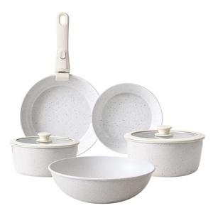 Juego de 8 Piezas de Acero al Carbono con <span class=keywords><strong>Mango</strong></span> Desmontable Antiadherente y Tapa, Compatible con Inducción, Horno y Lavavajillas - Product Image 1