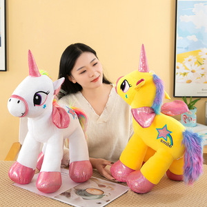 Arcobaleno angelo <span class=keywords><strong>unicorno</strong></span> peluche colorato <span class=keywords><strong>viola</strong></span> giallo bianco rosa <span class=keywords><strong>unicorno</strong></span> peluche peluche all'ingrosso macchina artiglio - Product Image 4