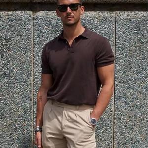 Fabricante de Prendas de Punto, Suéter Personalizado para Hombre, Estilo Old Money, <span class=keywords><strong>Polo</strong></span> de Punto Informal de Algodón de Lujo Premium para Hombre - Product Image 3