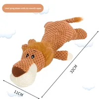 Jouets pour animaux de compagnie respectueux de l'environnement Cross-Border Squeak Pet Toys Sound-Resistant Morsure-Resistant Plush Lion Elephant Dolls Dog Supplies