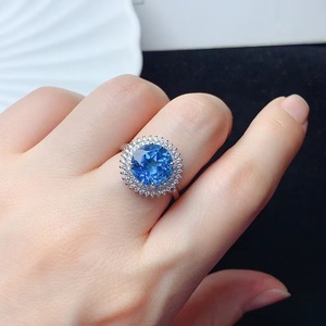 Joyería de Topacio Genuino, Plata de Ley 925, Collar, Anillo, Pendientes, Conjunto de Joyería <span class=keywords><strong>Boutique</strong></span> Versión Coreana S925 para Mujer - Product Image 2