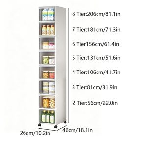 Carrito de Almacenamiento para Cocina de Espacio Reducido de 20 cm de Largo, Carrito de Almacenamiento Delgado de 2/3/4/5 Niveles, Carrito Rodante para Cocina Pequeña - Product Image 2