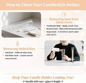 Ensemble de 10 bougeoirs <span class=keywords><strong>en</strong></span> verre coupe-vent sans fond pour décoration de table de mariage, de Noël et de fêtes, pour bougies coniques - Product Image 4