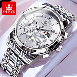 <span class=keywords><strong>Orologi</strong></span> da polso da <span class=keywords><strong>uomo</strong></span> OLEVS, impermeabili, luminosi, cronografi, con fasi lunari, alla moda, in acciaio inossidabile, al quarzo, <span class=keywords><strong>originali</strong></span>, per <span class=keywords><strong>uomo</strong></span> 2892 - Product Image 4