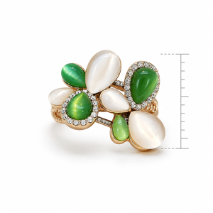 Anello Floreale da Donna Stile Occhio di Gatto, Accessorio per Dito da Indossare Ogni Giorno - Product Image 5